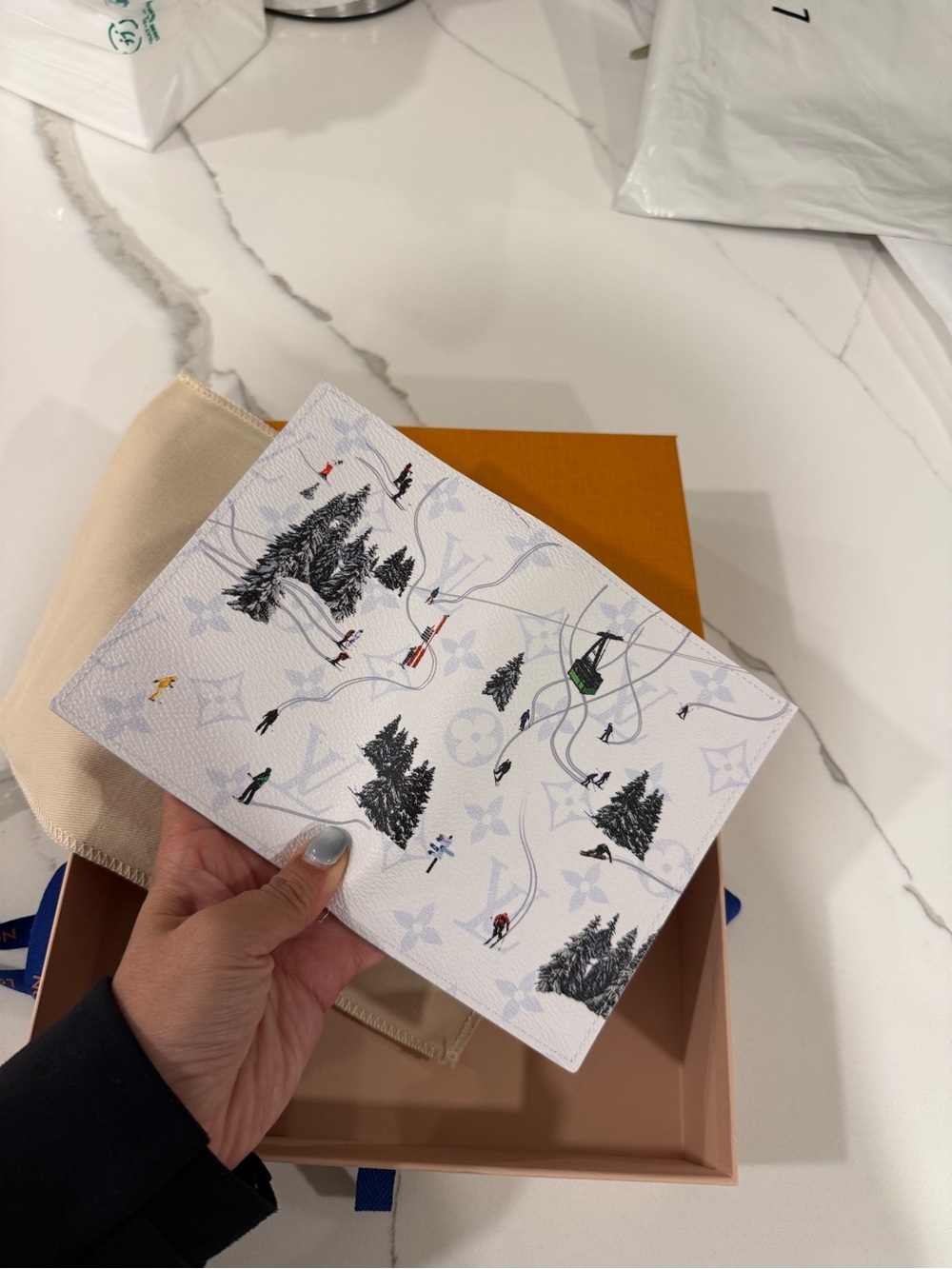 Louis Vuitton White Ski Passport cover